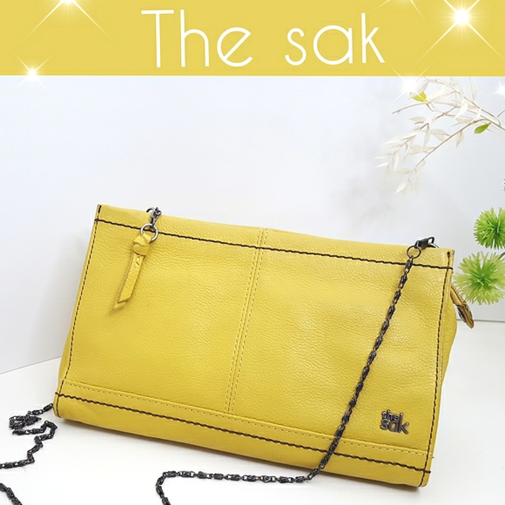 Y2K The Sak🔥Mustard Yellow Demi Clutch Crossbody Shoulder Bag| Chain Strap